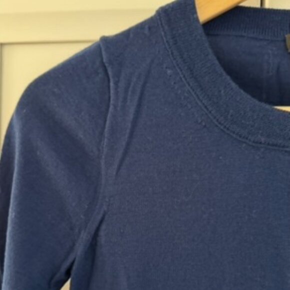 J.Crew Merino Wool Crewneck Sweater | Blue | Classic Basic Layering Knit | XXS - Picture 3 of 4